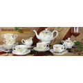 200ml Hot sell gold porcelain small coffee and tea cup and saucer set